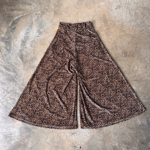 Leopard Velvet Wide Leg Pants