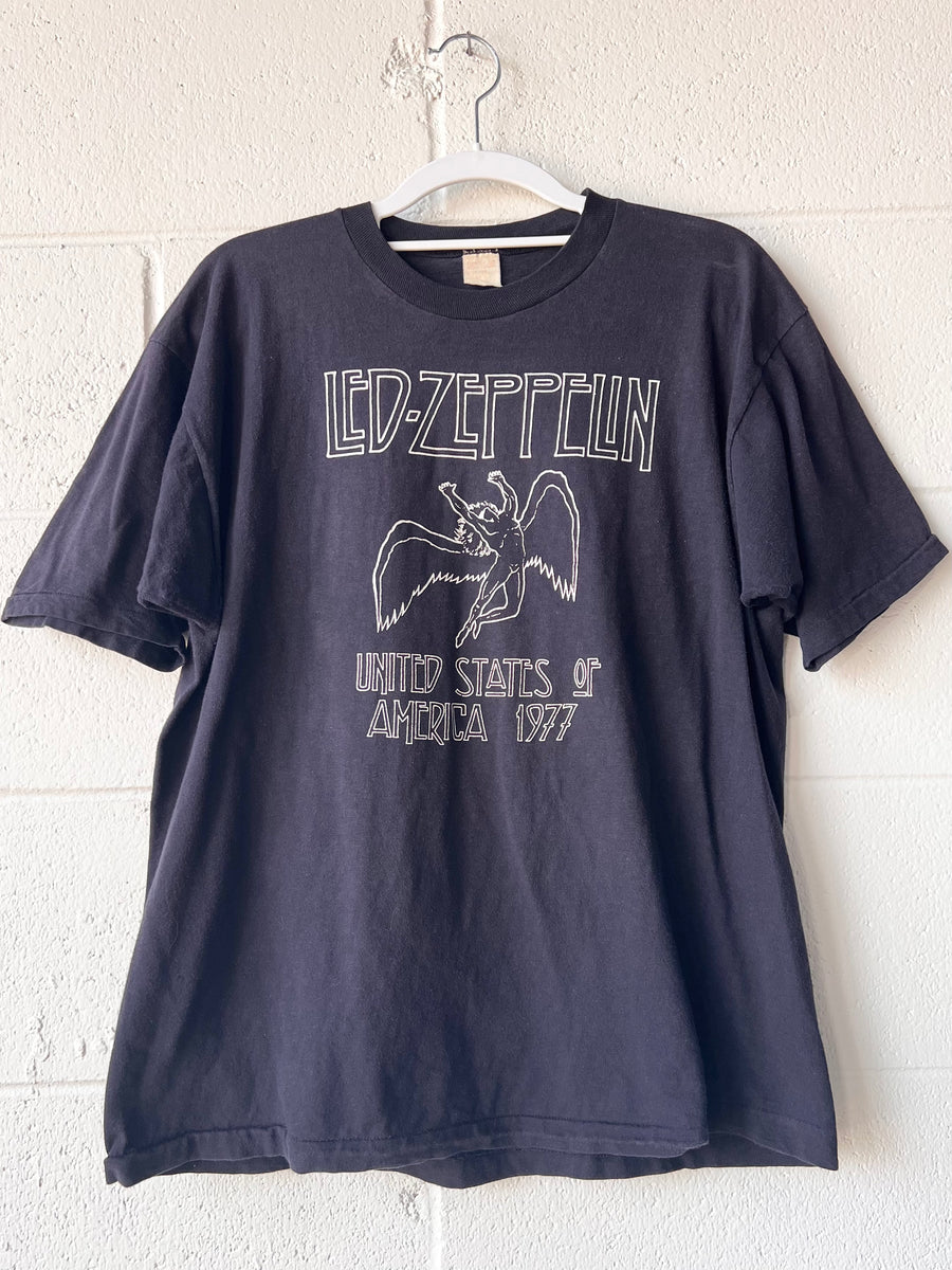 Led Zeppelin 1977 Tour T-Shirt *Roach Tag* – Reware Vintage