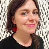 Hot Pink + Electric Blue Record Earrings