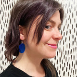 Hot Pink + Electric Blue Record Earrings