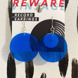 Hot Pink + Electric Blue Record Earrings