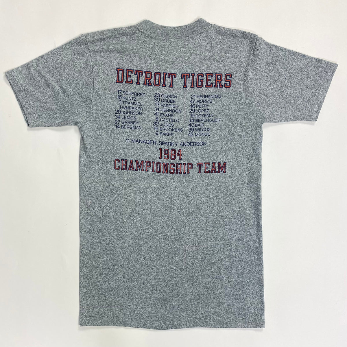 Detroit Tigers 1984 World Champions T-Shirt from Homage. | Navy | Vintage Apparel from Homage.