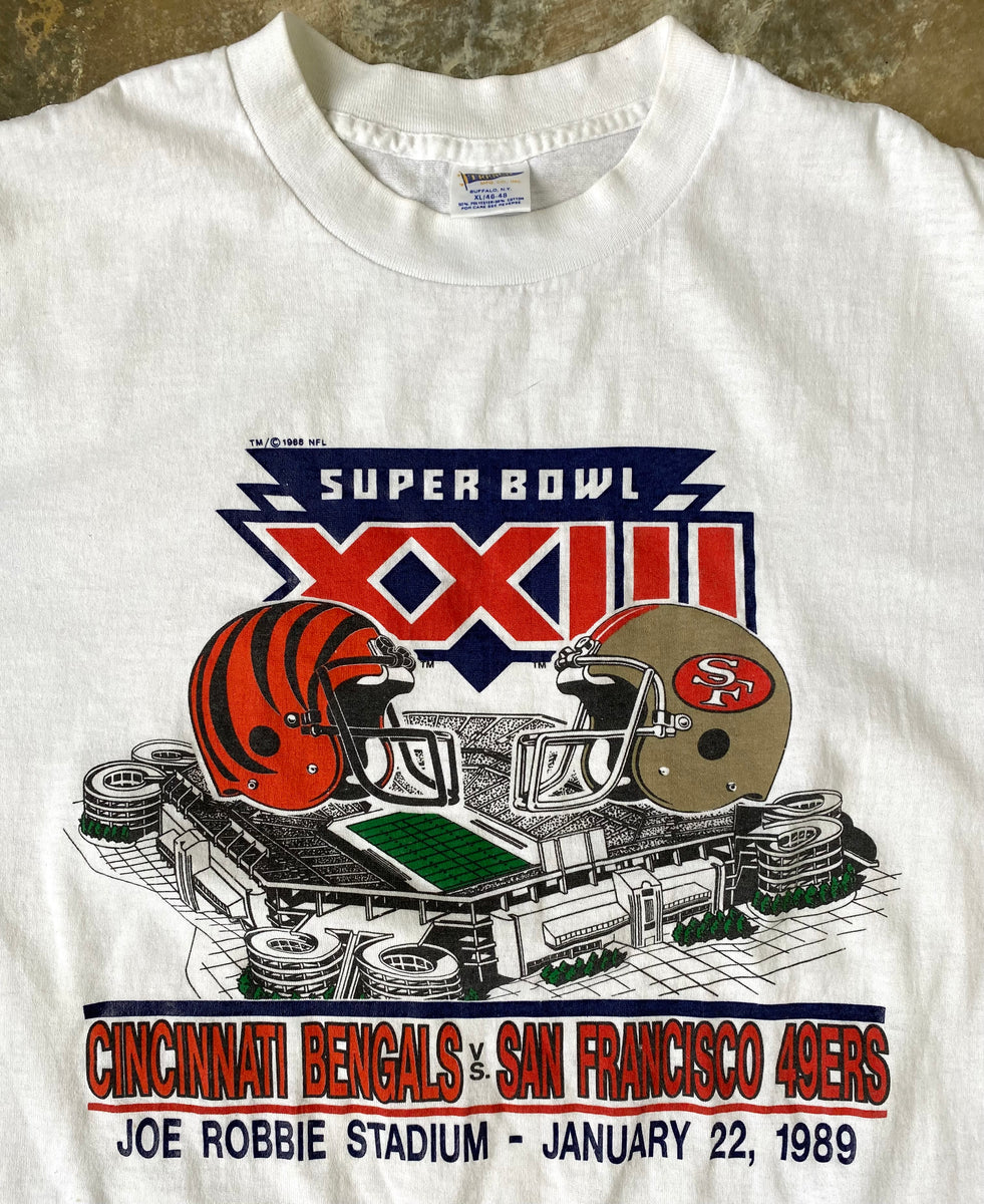 1989 !!! Cincinati Bengals Super Bowl XXIII Football T-Shirt by Logo 7 –  Red Vintage Co