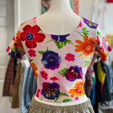 Y2K Cropped Floral Shirt
