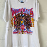 Detroit Pistons 89 Championship T-shirt Signed by Joe Dumars