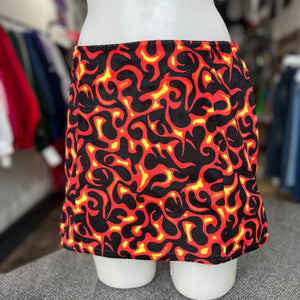 Flames Mini Bondage Skirt