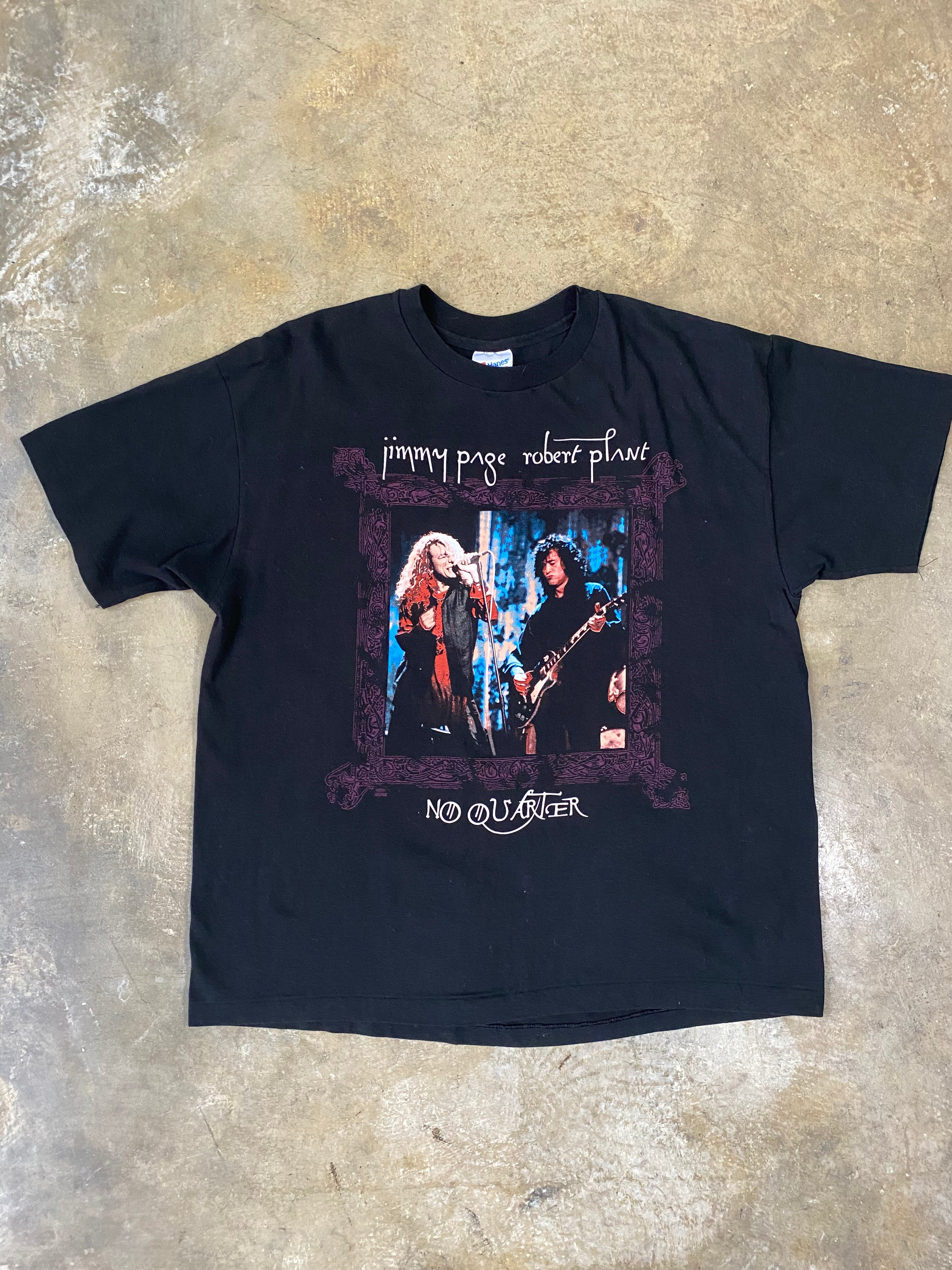 JIMMY PAGE ROBERT PLANT TOUR 1995/6 Tシャツ Jimmy Page + Robert Plant 1995 Tour T-shirt – Reware Vintage