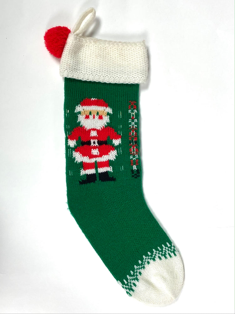 Knit Santa Christmas Stocking
