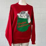 Happy Holidays Cat Sweatshirt