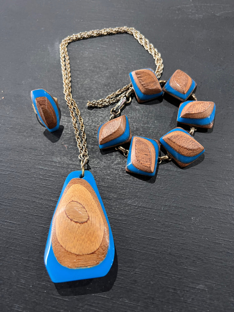 Painted Wood Jewelry Set
